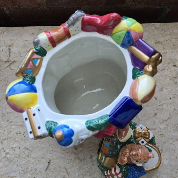 Vintage Fitz and Floyd Toyland Santa Cookie Jar - Picture 8 of 10